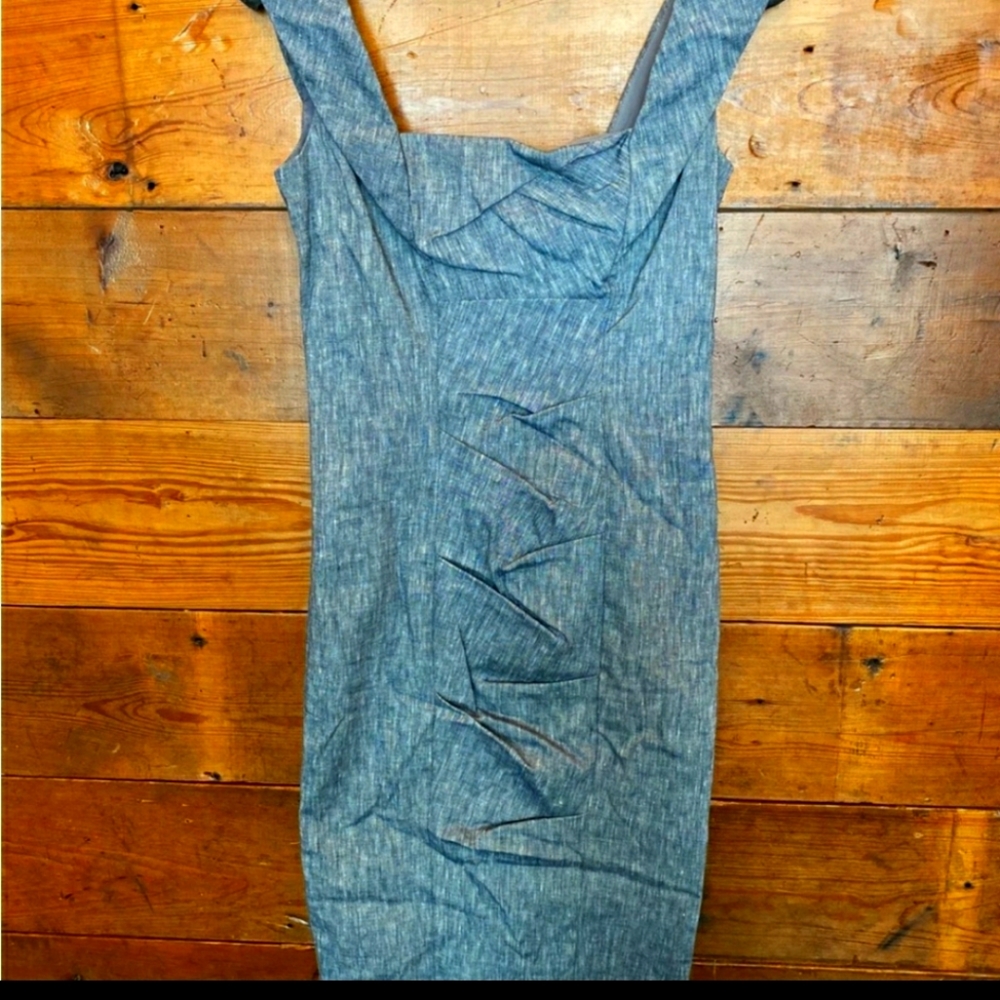 Nicole miller blue ruched dress